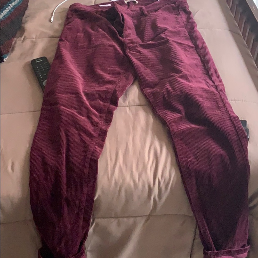 Burgundy slim skinny leg